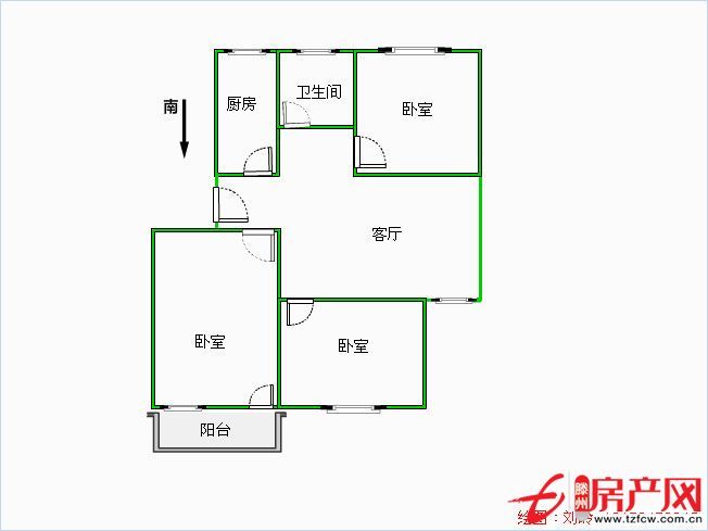 黄金地段楼层好采光三室一厅
