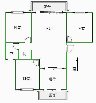 三室两厅南北通透户型低价出售