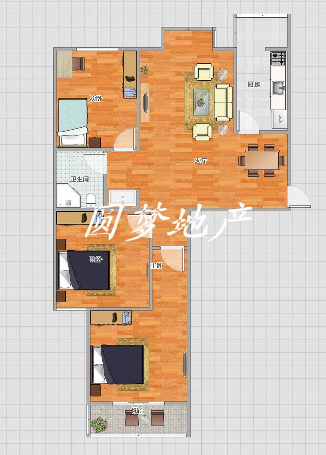 香格里拉三室四十四万元毛坯房任意装修