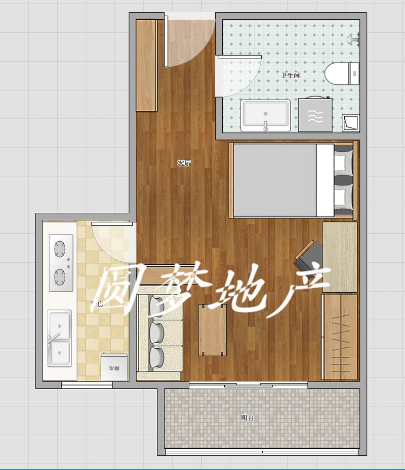 御冠丽景一室一厅小房子支持贷款