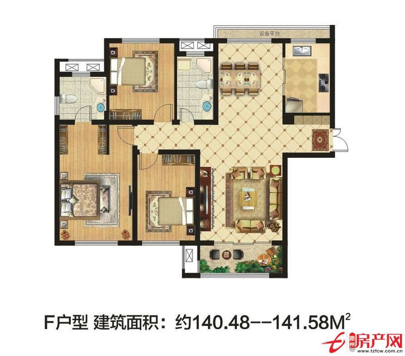 三盛星尚城，三室南北通透，主卧南北通透，南北双阳台
