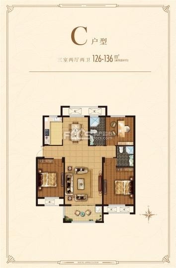 东城名景，3室2厅，黄 金楼层，走售楼处，毛坯