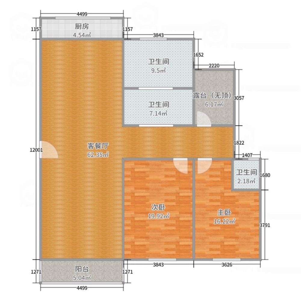 毛坯1室0厅0卫122m21400元/月  带个楼 空间很大 住五六个人  没问题