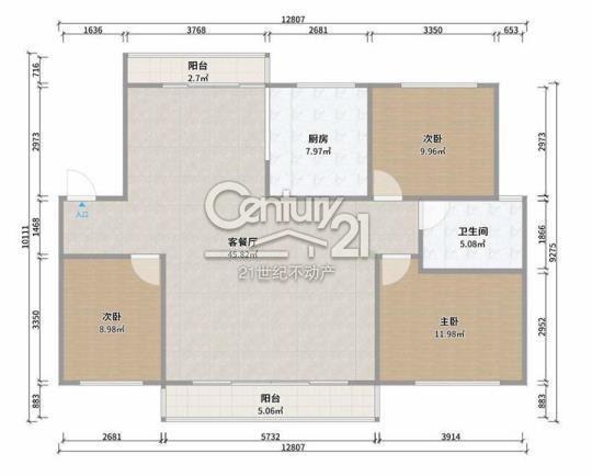 润恒第一城精装修3室2厅1卫110m2104万元