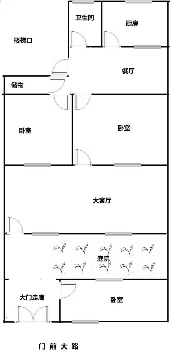 赵王河小区 三室两厅 一楼带院 门前大路 出入平安